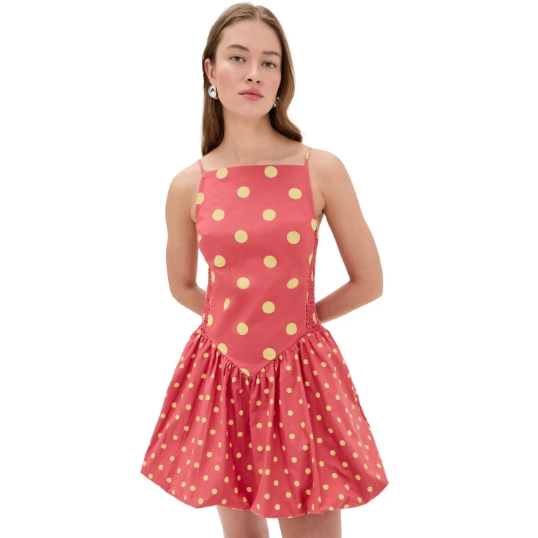 Free People Misty Mini Dress Red Combo S