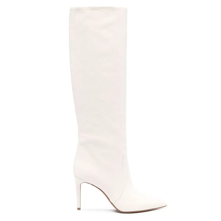 Paris Texas Ladies White Stiletto 85mm Leather Boots