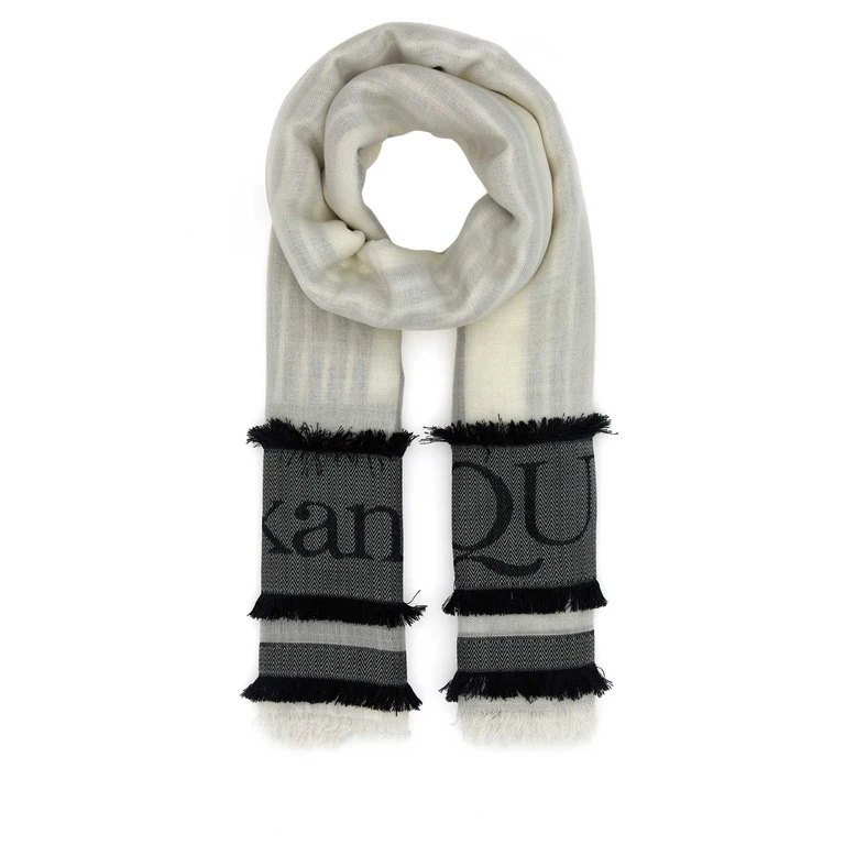 Alexander McQueen Ivory Wool Blend Foulard