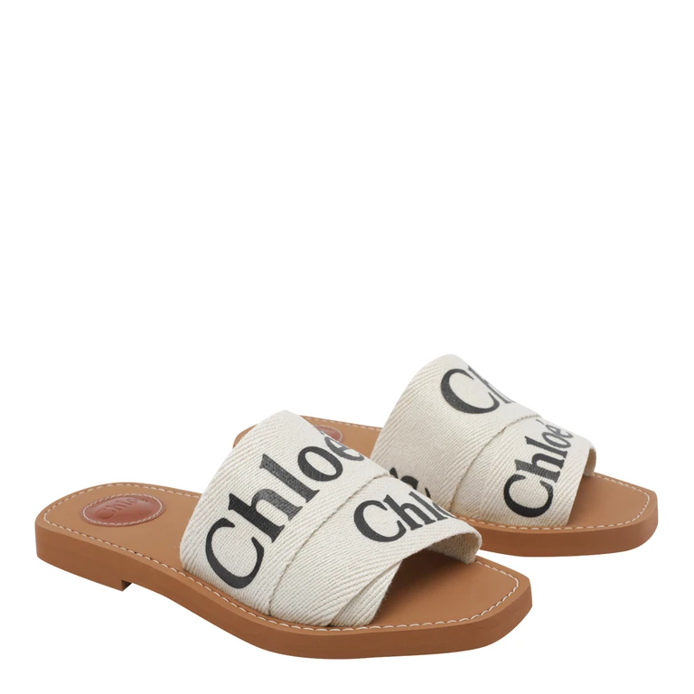 Chloè Sandals White Fabric/rubber Sole - Women