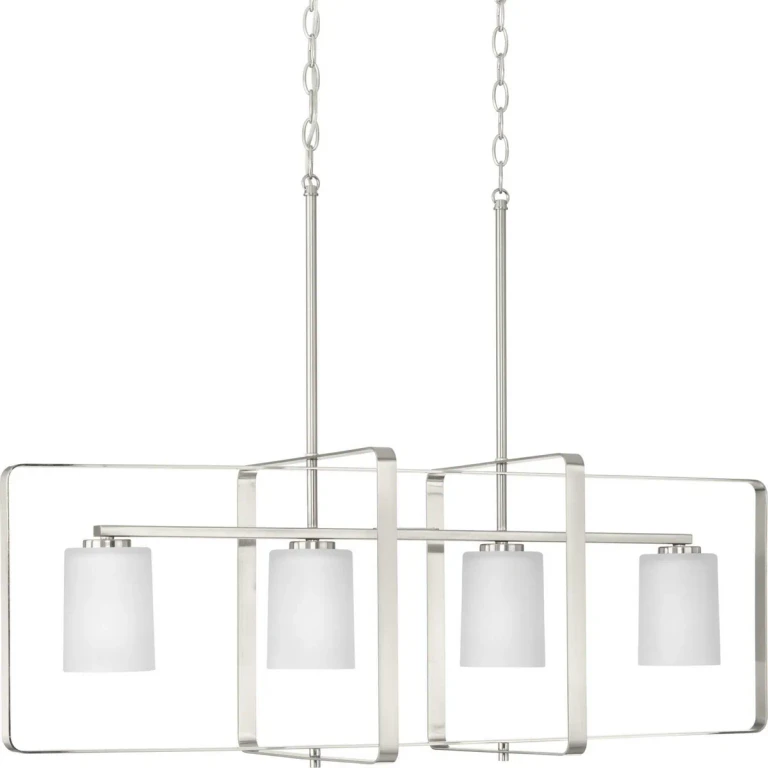 Brushed Nickel Four Light Island Pendant from the League Collection