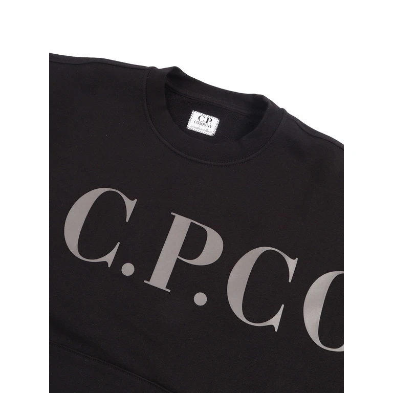 Cp Company Kids Crewneck Sweater Black Cotton