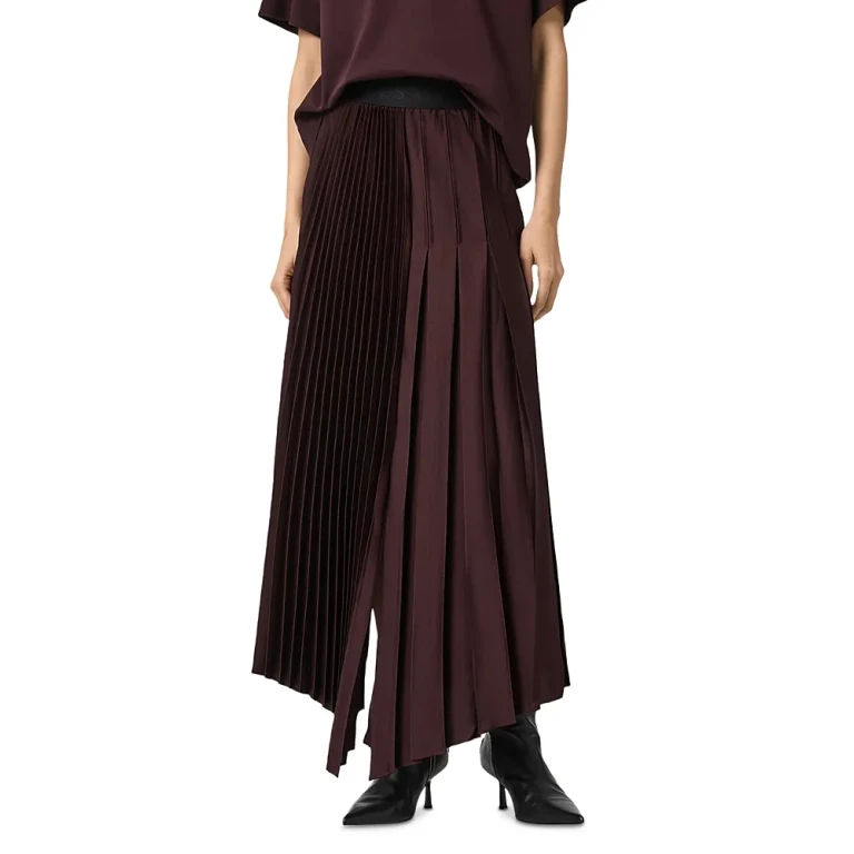 Allsaints Jax Pleated Maxi Skirt