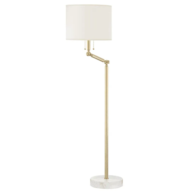 Aged Brass Two Light Floor Lamp from the Essex Collection