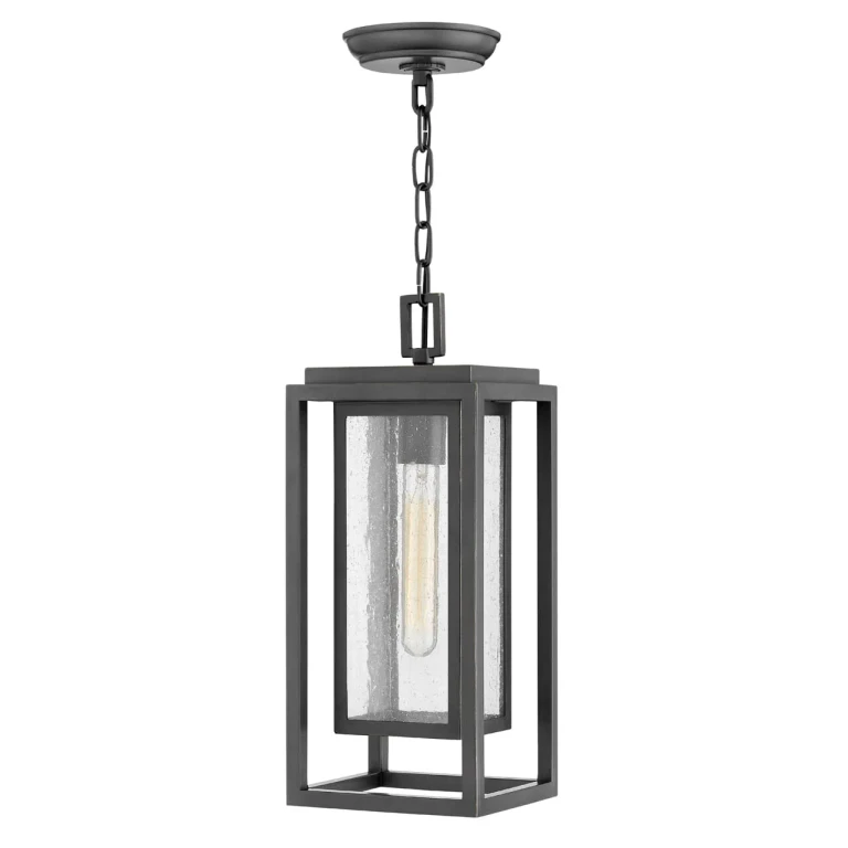 Oil Rubbed Bronze LED Hanging Lantern from the Republic Collection