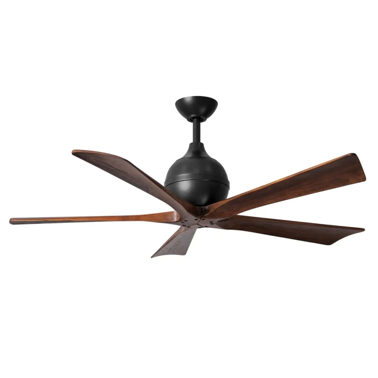 Irene 6-Speed DC 52" Ceiling Fan in Matte Black with Walnut Tone blades