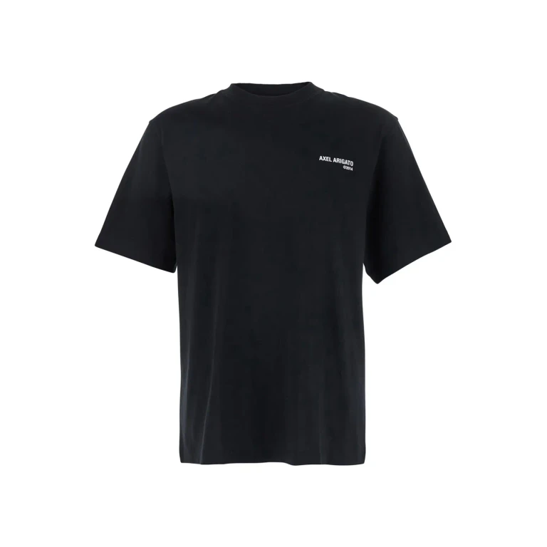 Axel Arigato legacy Black T-shirt Crew Neck With Logo Lettering On The Front In Cotton Man