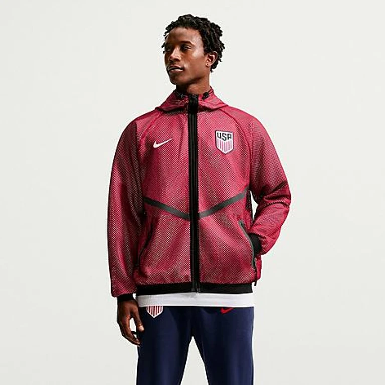 Nike Men's United States Dri-FIT Soccer Anthem Jacket in Team Red/Sail/Sail Size: Small