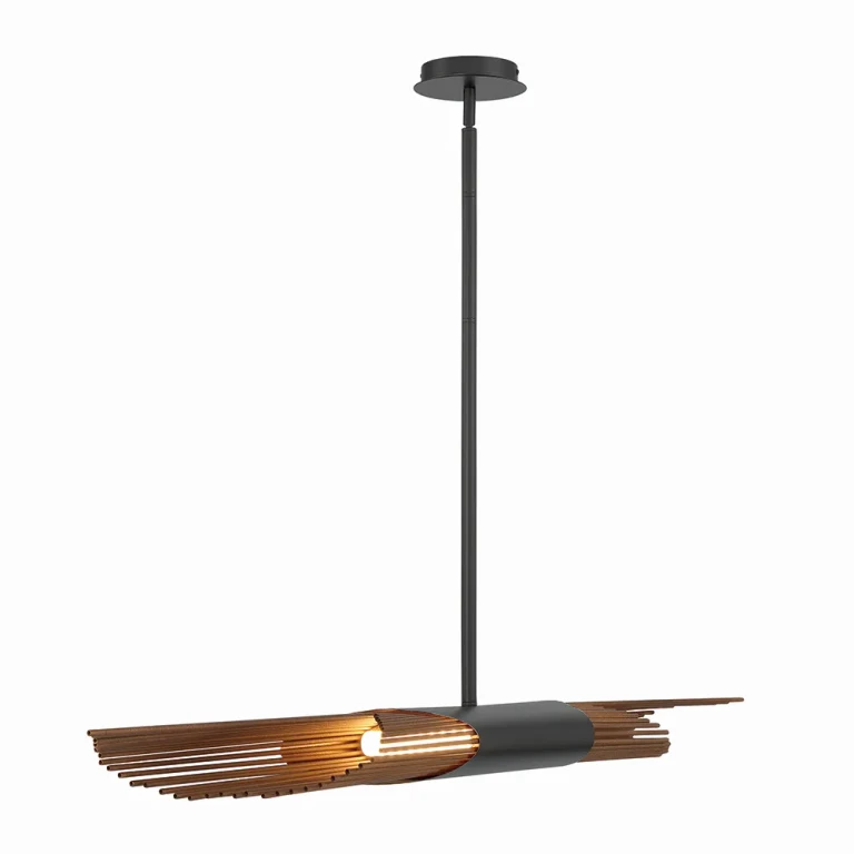 Black And Aged Gold LED Chandelier from the Umura Collection