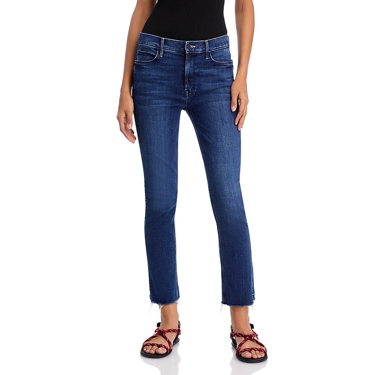Mother The Dazzler Mid Rise Ankle Straight Jeans in Fancy Meeting You Here