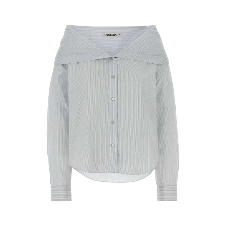 Our Legacy Embroidered Poplin Shirt Diner Pinstripe Super Exterior: Cotton Camicie - Women