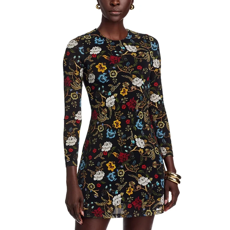 Alice and Olivia Delora Floral Print Mini Dress