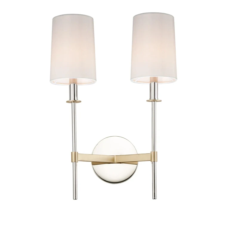 Maxim Uptown 2-Light Wall Sconce in Satin Brass and Polished Nickel - 32392OFSBRPN