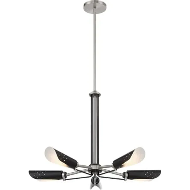 George Kovacs Turbine 5-Light Chandelier in Coal with Brushed Nickel