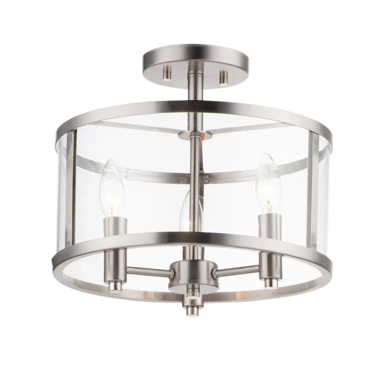 Maxim Sentinel 3-Light 13" Ceiling Light in Satin Nickel
