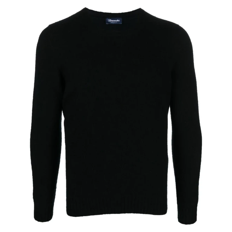 Drumohr Black Lambswool Sweater