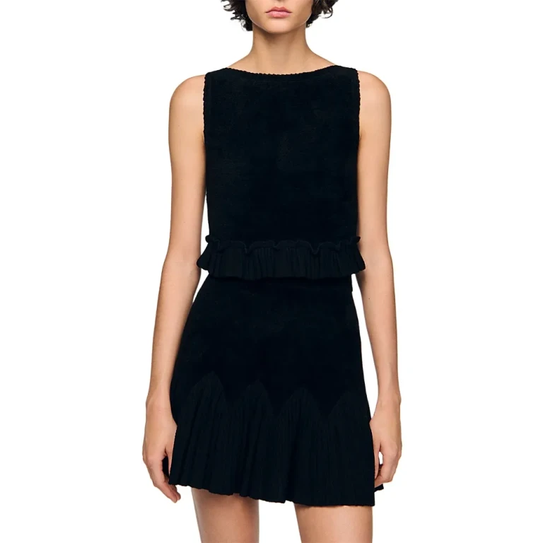 Sandro Oreon Ruffled Crop Top