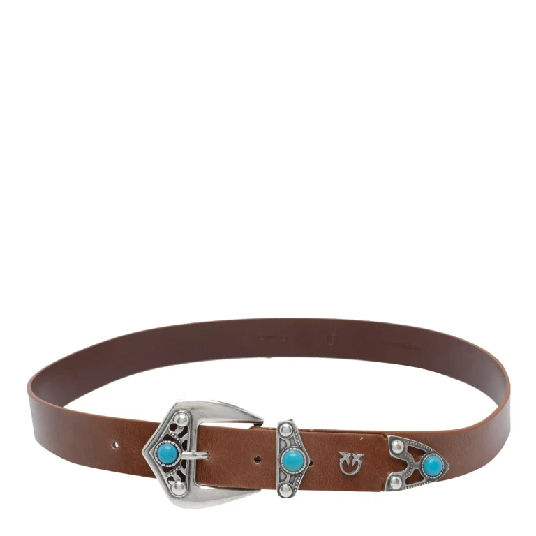 Belt in Leather with Cabochon Stones (106693A2X7L17O)