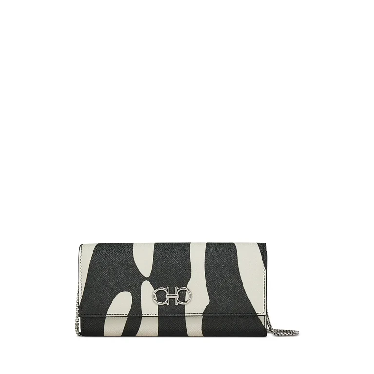 Ferragamo Gancini Leather Chain Wallet