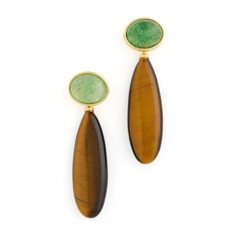 SHASHI Theodora Gemstone Earrings Gold One Size