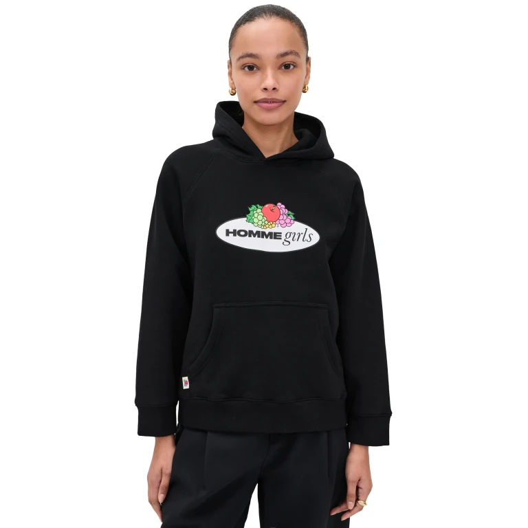HOMMEGIRLS Homme Girls x Fruit of The Loom Hoodie Black w/ Logo XL