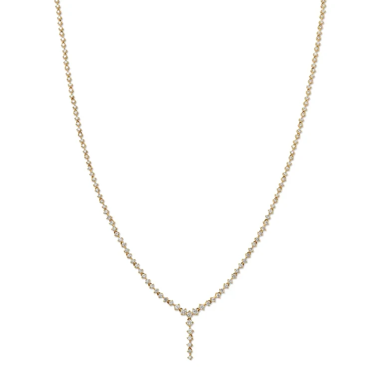 Diamond Lariat Necklace in 14K Yellow Gold, 3.0 tcw