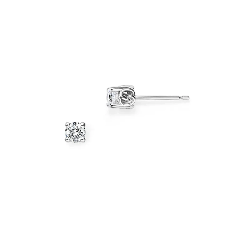 Diamond Stud Earrings in 14K White Gold, 0.25 tcw
