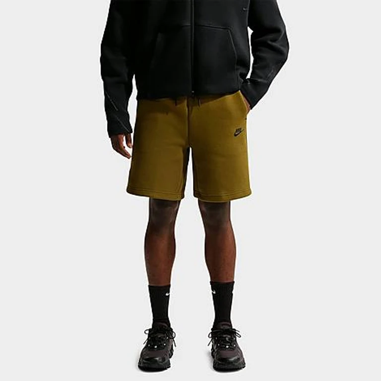 Nike Men's Tech Fleece Shorts in Olive Flak/Black Size: XS