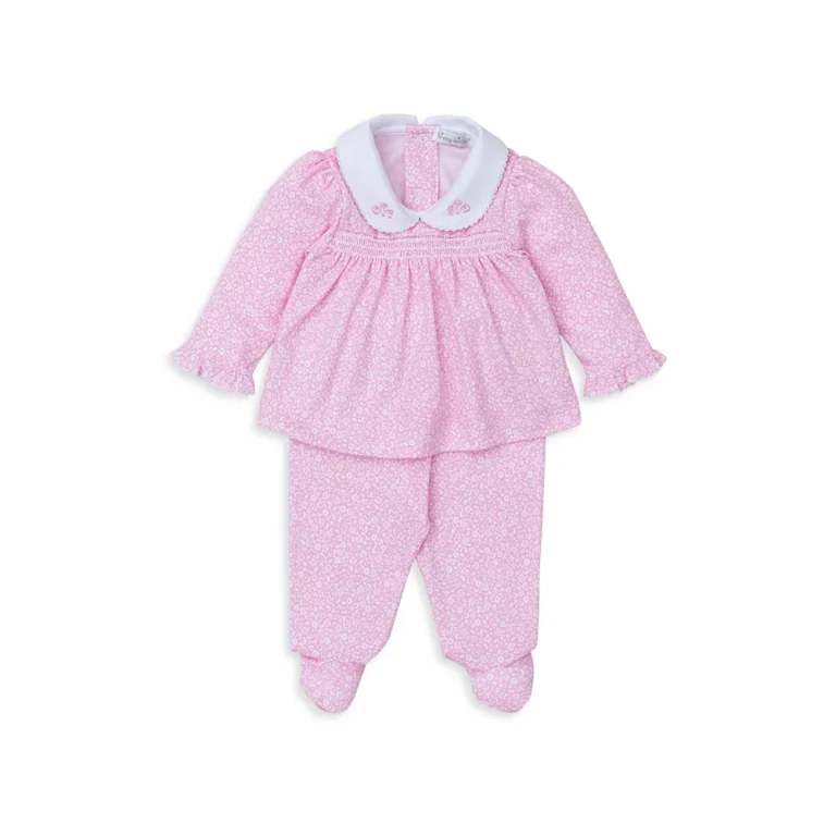 Kissy Kissy Girls' Floral Smocked Top & Footed Pants Set - Baby