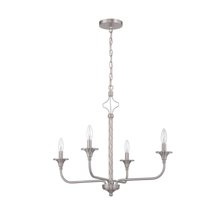 Jolenne 4-Light Chandelier in Brushed Polished Nickel