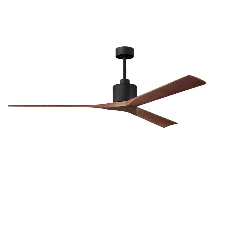 Nan XL 6-Speed DC 72 Ceiling Fan in Matte Black with Walnut blades