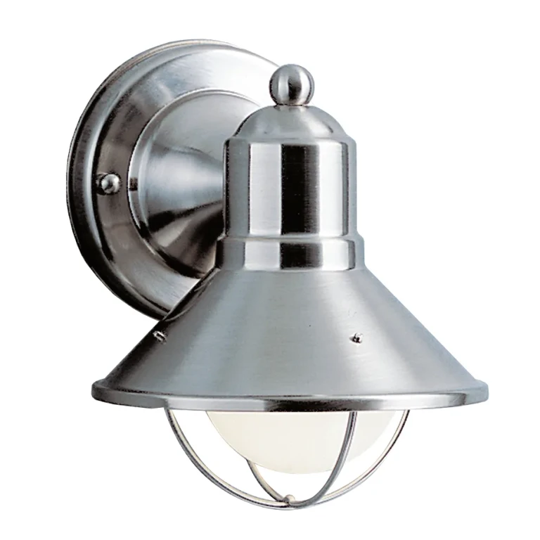 Seaside 1-Light 7.5" Small Outdoor Wall in Brushed Nickel