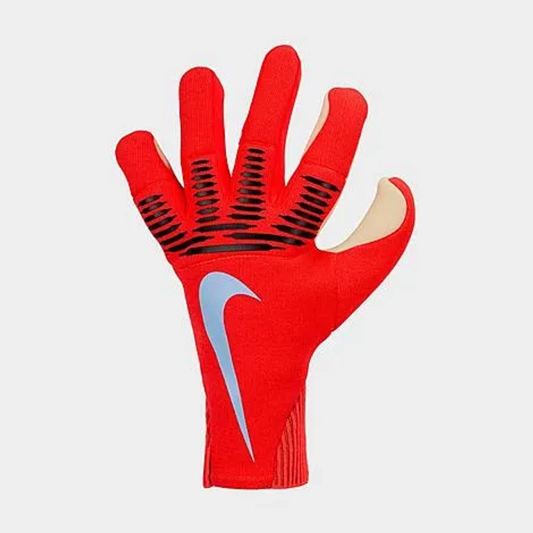 Nike Dynamic Fit Goalkeeper Soccer Gloves in Bright Crimson/Royal Tint Size: 6.0