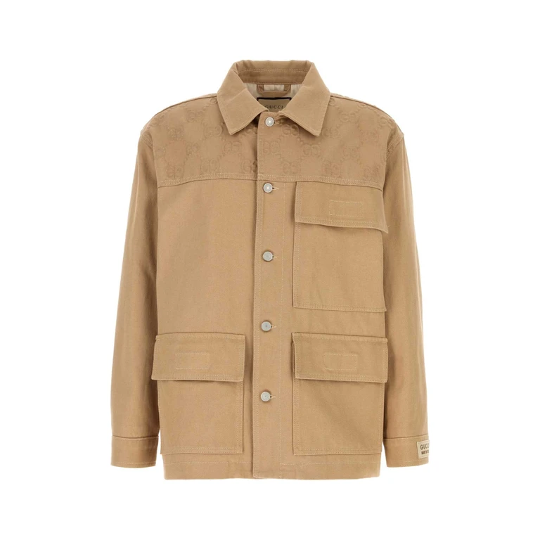 Gucci Camel Cotton Jacket Beigemix Giubbini - Men