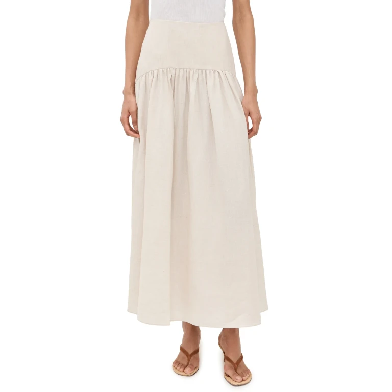 STAUD Procida Linen Skirt Natural 2