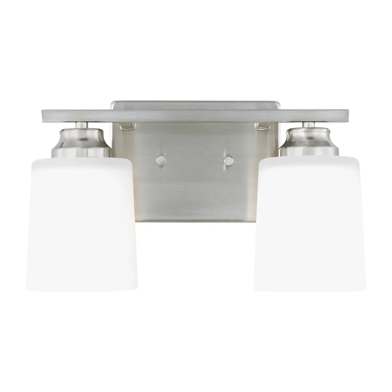 Brushed Nickel Wall Bathroom Vanity Light Sconce from the Vinton Collection