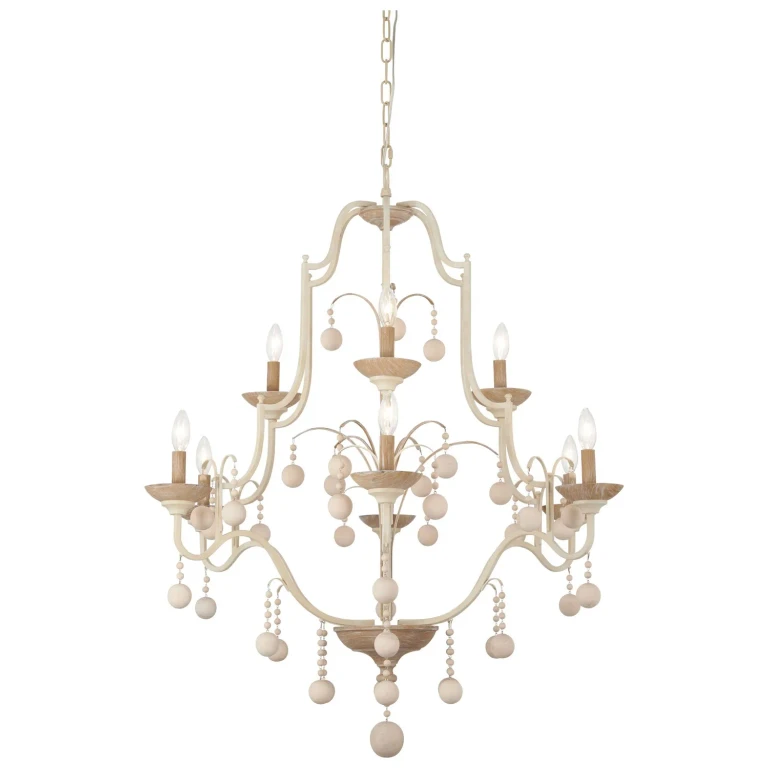 White Wash & Sun Dried Clay Chandelier from the Colonial Charm Collection