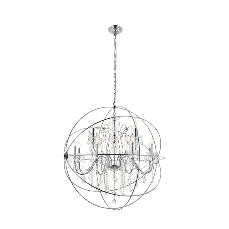 Chrome 12 Light Pendant from the Cordelia Collection