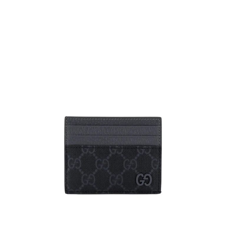 Gg Supreme Black/grey Fabric Card Holder