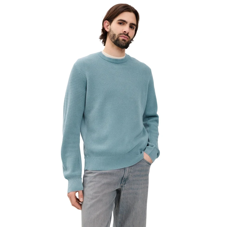 rag & bone Caden Washed Crew Sweater Fogbl L