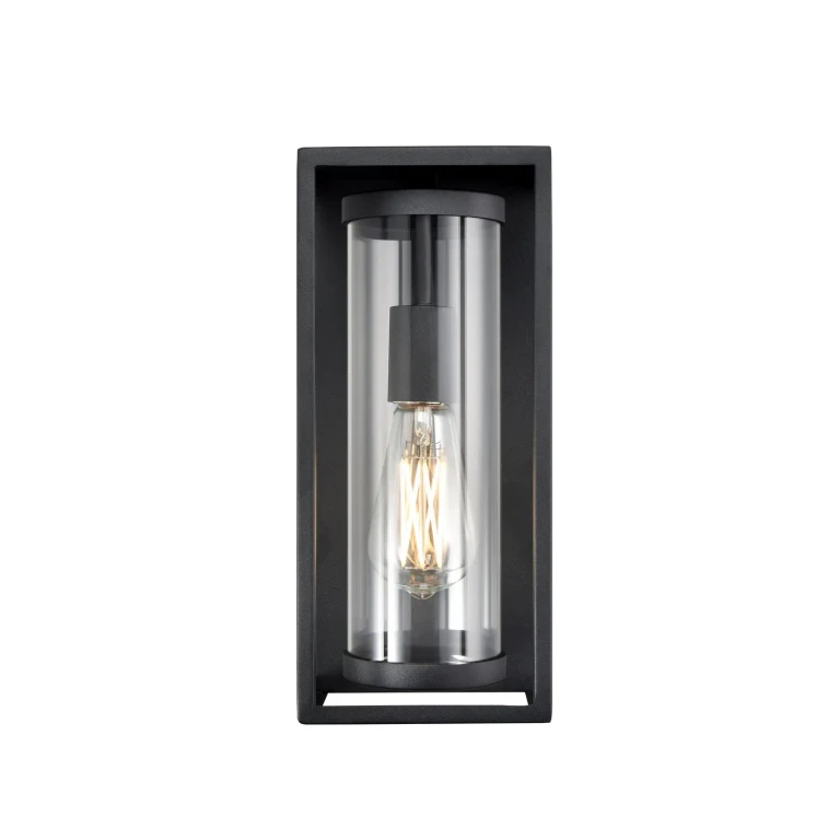 Textured Black One Light Outdoor Wall Sconce from the Caleb Collection