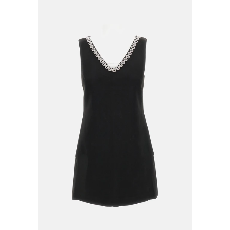 self-portrait Black Rhinestone Midi Skirt