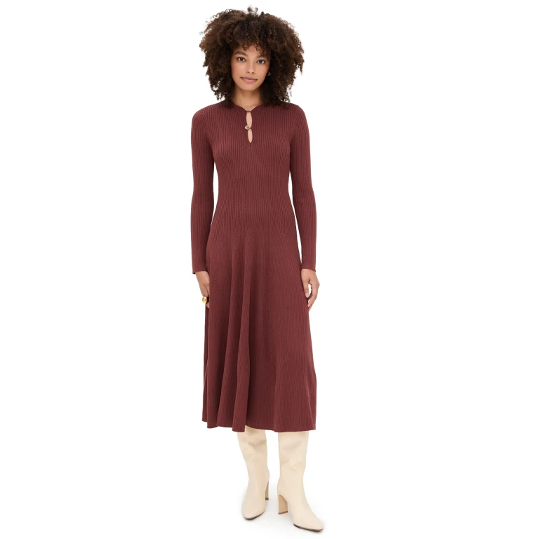 ASTR the Label Fallyn Sweater Dress Brown M