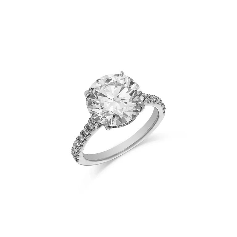 Certified Lab Grown Diamond Engagement Ring in 18K White Gold, 4.84 tcw