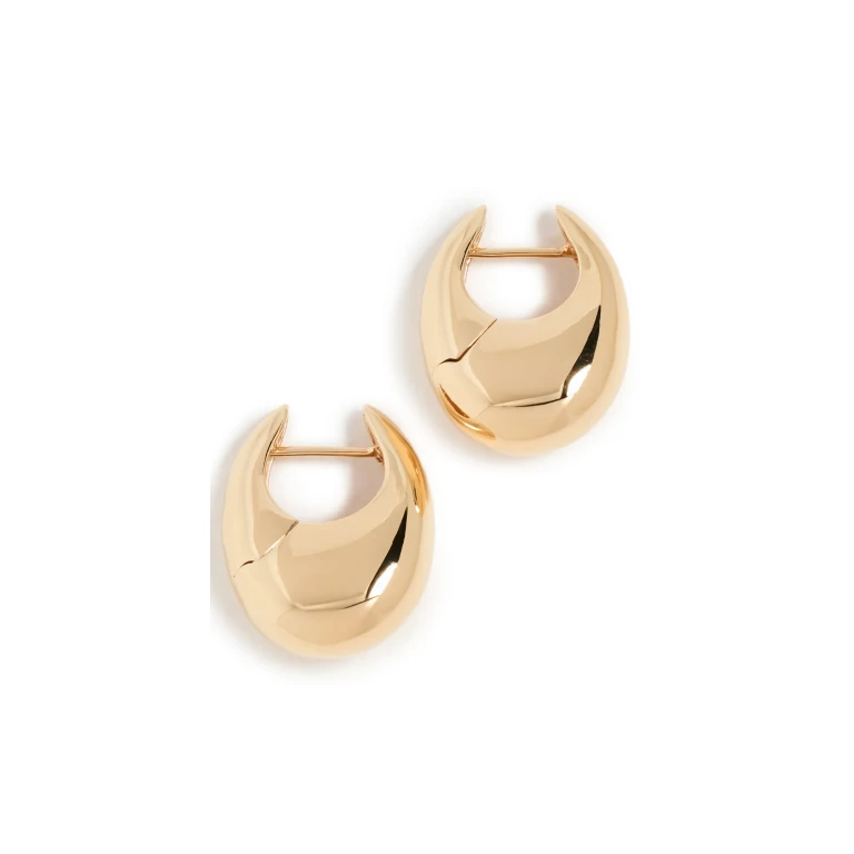 Annika Inez Large Sloping Hinge Hoops Gold One Size