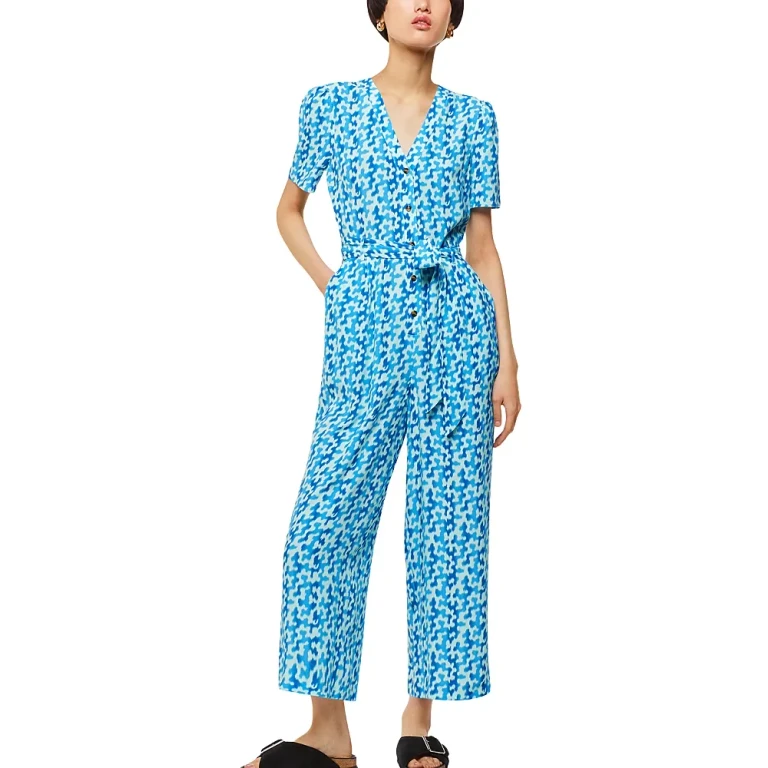 Whistles Hazy Coral Printed Jumpsuit