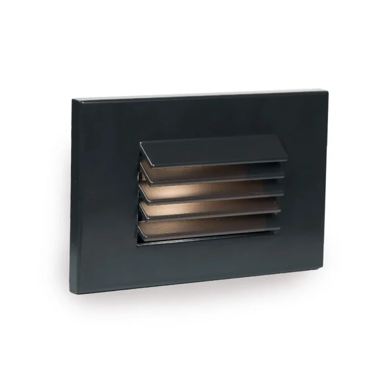 WAC Lighting 120V 1-Light LED Horizontal Louvered Step and Wall Light in Black - WL-LED120-AM-BK