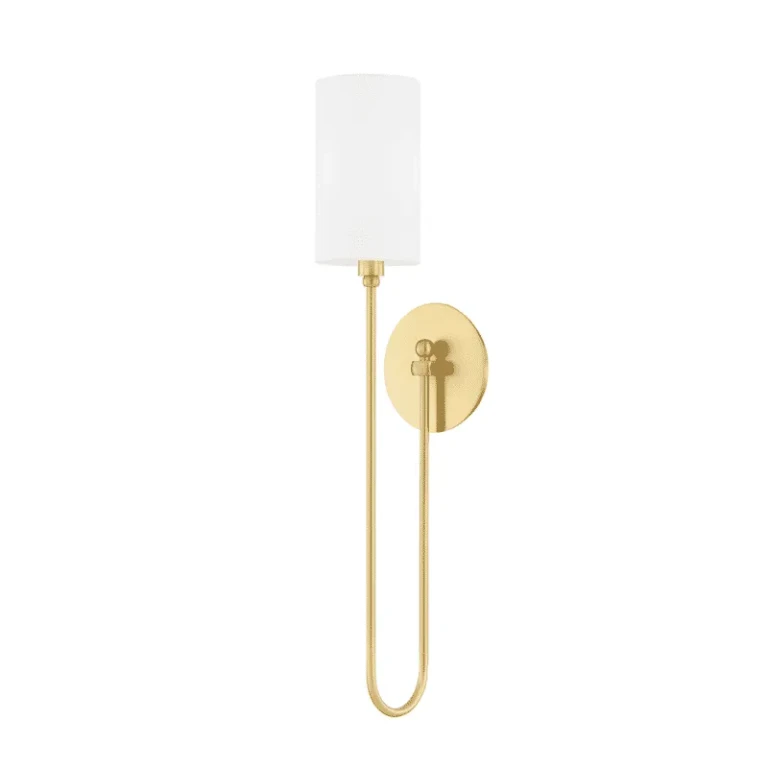 Aged Brass One Light Wall Sconce from the Harlem Collection