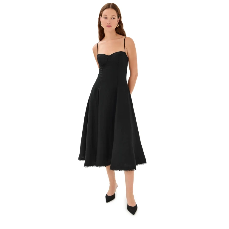 SIMKHAI Analise Bustier Midi Dress White S