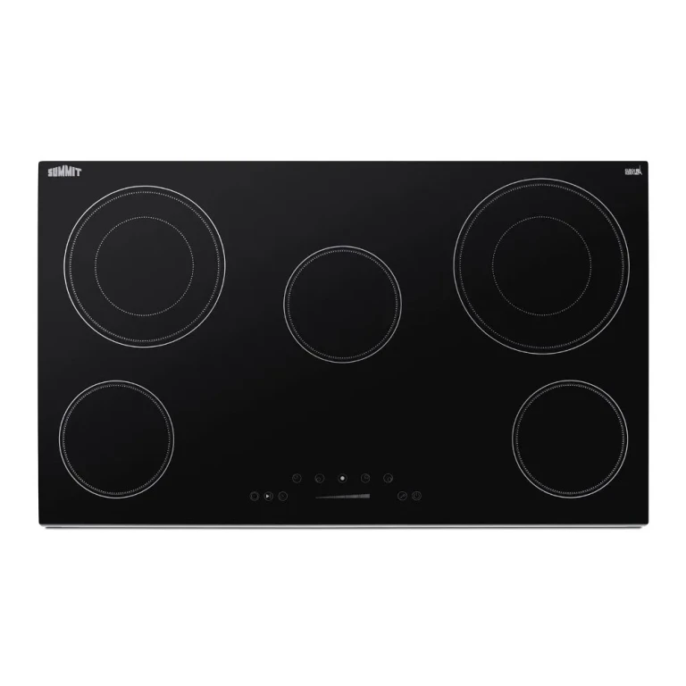 Summit 36" Wide 208-240V 5-Burner Electric Cooktop - Black